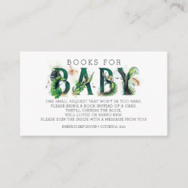 Tarjeta De Recepción Libros Para El Baby Shower De La Vegetación Tropic