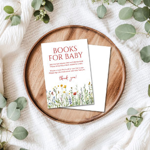 Tarjeta De Recepción Libros para el Baby Shower de las flores de primav