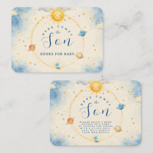 Tarjeta De Recepción Libros para el baby shower del niño Aquí viene el 
