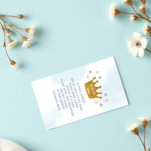 Tarjeta De Recepción Libros para el baby shower del pequeño príncipe be