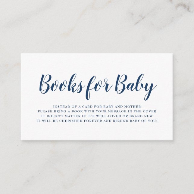 Tarjeta De Recepción Libros para el Baby Shower del punto de polka azul (Anverso)