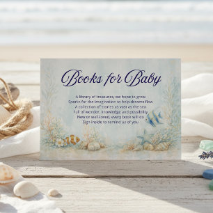 Tarjeta De Recepción Libros para el Baby Shower Sea You Soon Baby