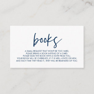 Tarjeta De Recepción Libros para el bebé, azul de la Marina Mínima Mode