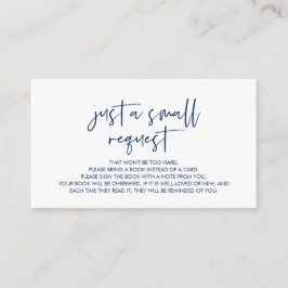 Tarjeta De Recepción Libros para el bebé, azul de la Marina Minimalista