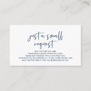 Tarjeta De Recepción Libros para el bebé, azul de la marina Minimalista