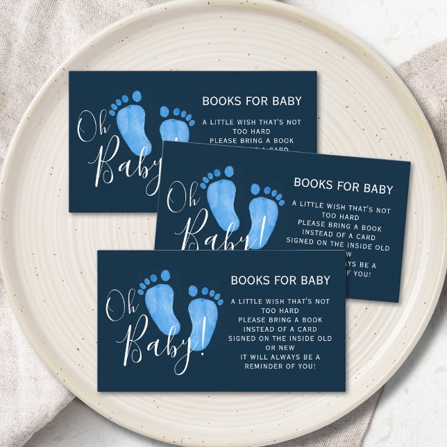 Tarjeta De Recepción Libros para el bebé azul marino Baby Shower (Subido por el creador)