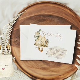 Tarjeta De Recepción Libros para el bebé Boho trae un libro solicitado