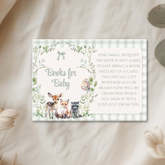 Tarjeta De Recepción Libros para el bebé de animales del bosque