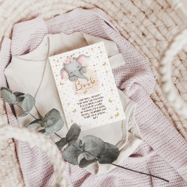 Tarjeta De Recepción Libros para el bebé elefante rosado