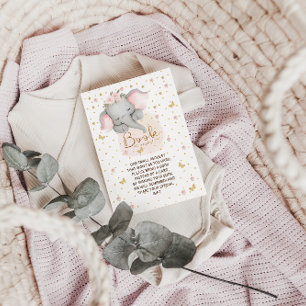 Tarjeta De Recepción Libros para el bebé elefante rosado