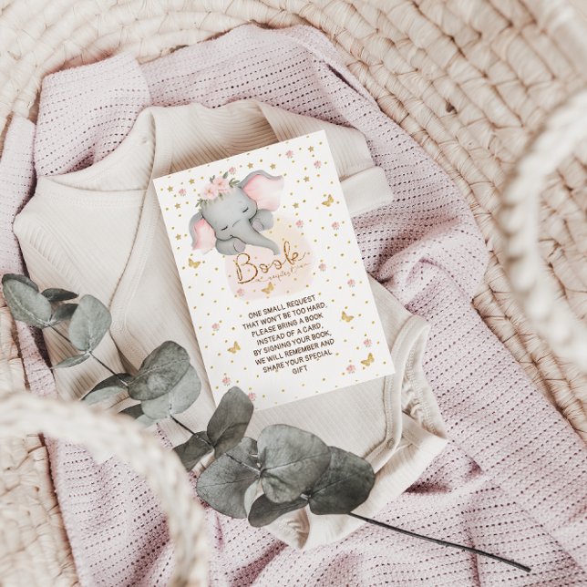 Tarjeta De Recepción Libros para el bebé elefante rosado (Subido por el creador)