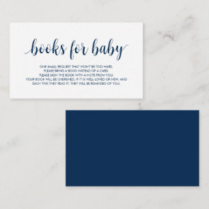 Tarjeta De Recepción Libros para el bebé, escritura azul de la marina m