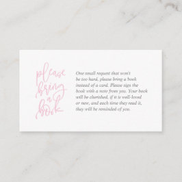 Tarjeta De Recepción Libros para el bebé, escritura creativa rosa y gri