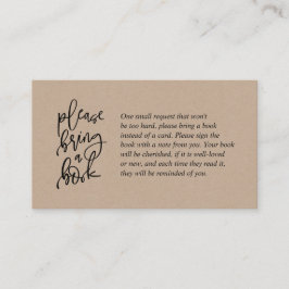 Tarjeta De Recepción Libros para el bebé, escritura kraft rústica creat