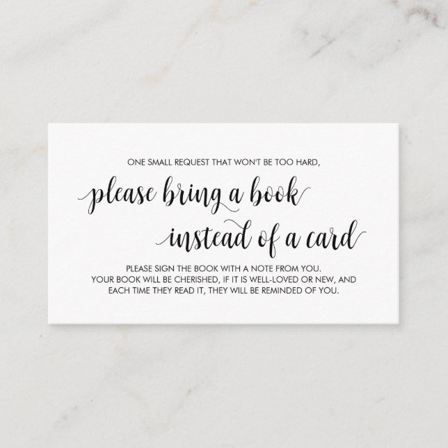 Tarjeta De Recepción Libros para el bebé, escritura moderna rusa negra (Anverso)