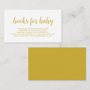 Tarjeta De Recepción Libros para el bebé, guión de oro moderno