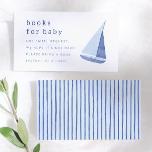 Tarjeta De Recepción Libros para el bebé italiano velero azul fiesta de