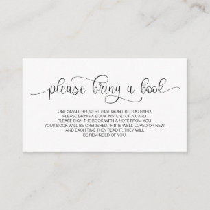 Tarjeta De Recepción Libros para el bebé, manuscritos negros escritos a