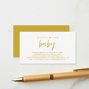 Tarjeta De Recepción Libros para el bebé, minimalismo moderno Oro amari