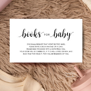 Tarjeta De Recepción Libros para el bebé, Minimalista Moderno Blanco y