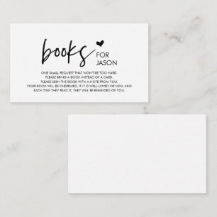 Tarjeta De Recepción Libros para el bebé, Modern Minimalism Black font