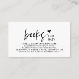 Tarjeta De Recepción Libros para el bebé, Modern Minimalism Black font