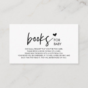 Tarjeta De Recepción Libros para el bebé, Modern Minimalism Black font