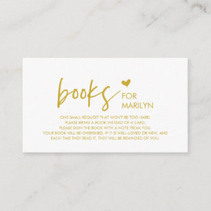 Tarjeta De Recepción Libros para el bebé, Modern Minimalism Gold Font