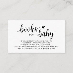 Tarjeta De Recepción Libros para el bebé, moderno guión negro lindo