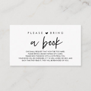 Tarjeta De Recepción Libros para el bebé, moderno Por favor, trae un li