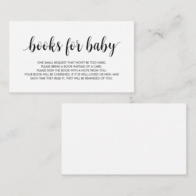 Tarjeta De Recepción Libros para el bebé, moderno y bonito enclo de esc (Anverso / Reverso)