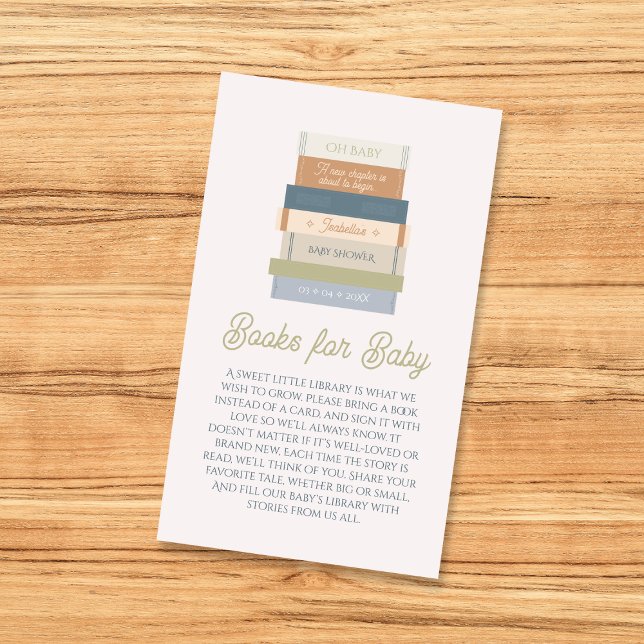 Tarjeta De Recepción Libros para el bebé nuevo capítulo cuento de hadas (Books For Baby New Chapter Storybook Baby Shower Enclosure Card)