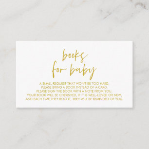 Tarjeta De Recepción Libros para el bebé, oro amarillo mínimo moderno
