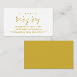 Tarjeta De Recepción Libros para el bebé, oro amarillo moderno