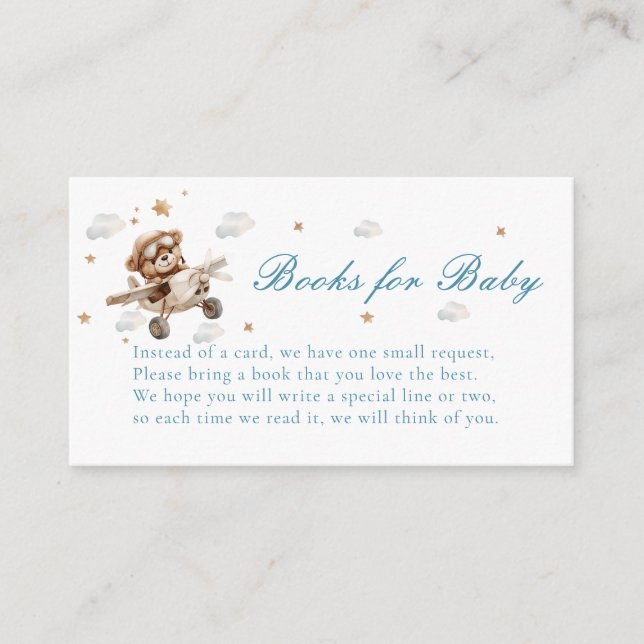 Tarjeta De Recepción ¡Libros para el bebé! Oso y avión de Teddy (Anverso)