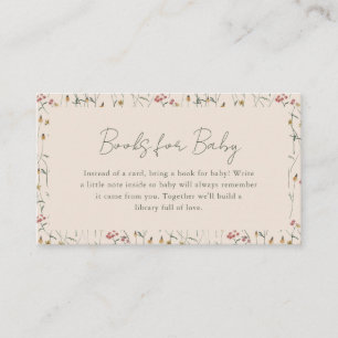 Tarjeta De Recepción Libros para el bebé Wildflower Meadow Boho Shower