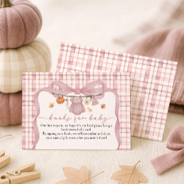 Tarjeta De Recepción Libros para el Chica de calabaza infantil Baby Sho