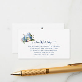 Tarjeta De Recepción Libros para el Fiesta del té de la hidrangea azul