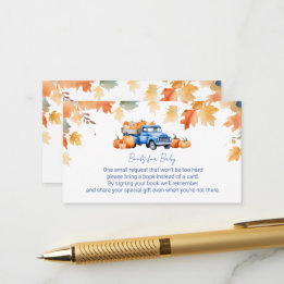 Tarjeta De Recepción Libros para el inserto de bebé Camión Azul y Calab