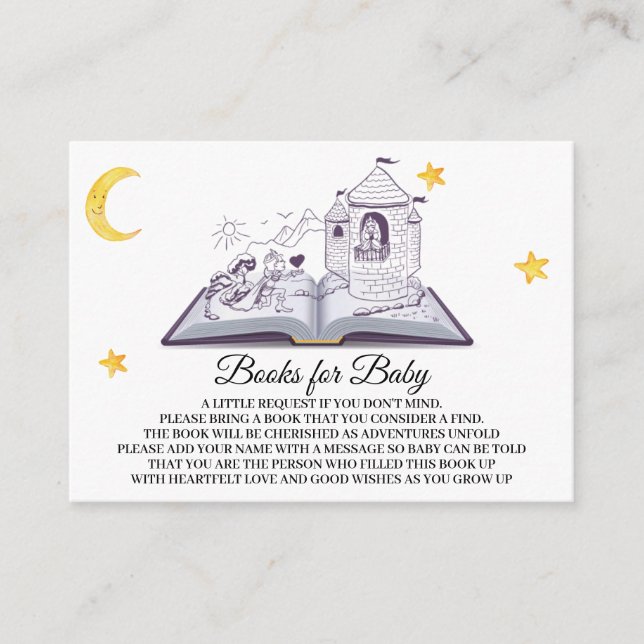 Tarjeta De Recepción *~* Libros para el libro emergente de la princesa  (Anverso)