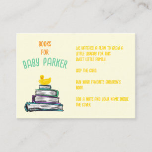 Tarjeta De Recepción Libros para el Pato de Goma del Bebé