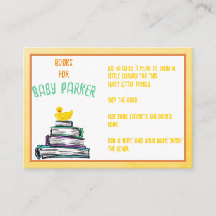 Tarjeta De Recepción Libros para el Pato de Goma del Bebé