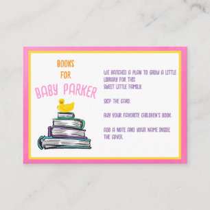 Tarjeta De Recepción Libros para el Pato de Goma del Bebé