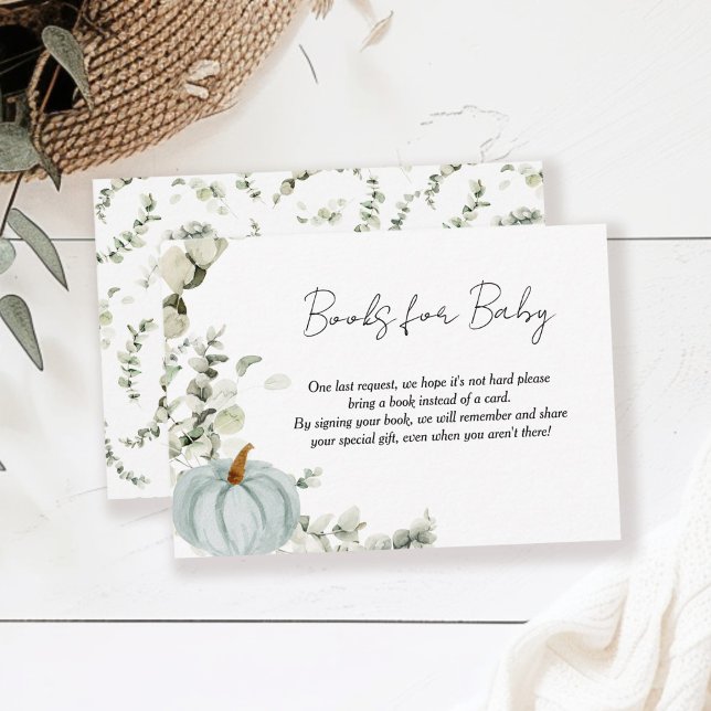 Tarjeta De Recepción Libros para el pequeño calabaza azul Baby Shower (Subido por el creador)
