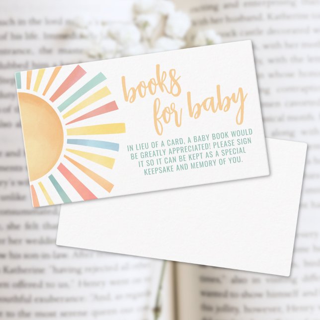 Tarjeta De Recepción Libros Para El Pequeño Rayo Del Sol Baby Shower (Sunshine Sun Baby Shower Diaper Raffle Enclosure Card)