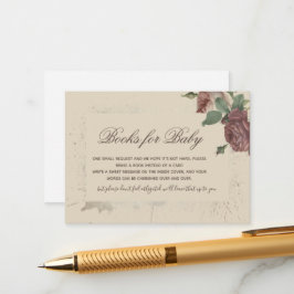 Tarjeta De Recepción Libros para el Rosa de polvo floral de Baby Rustic