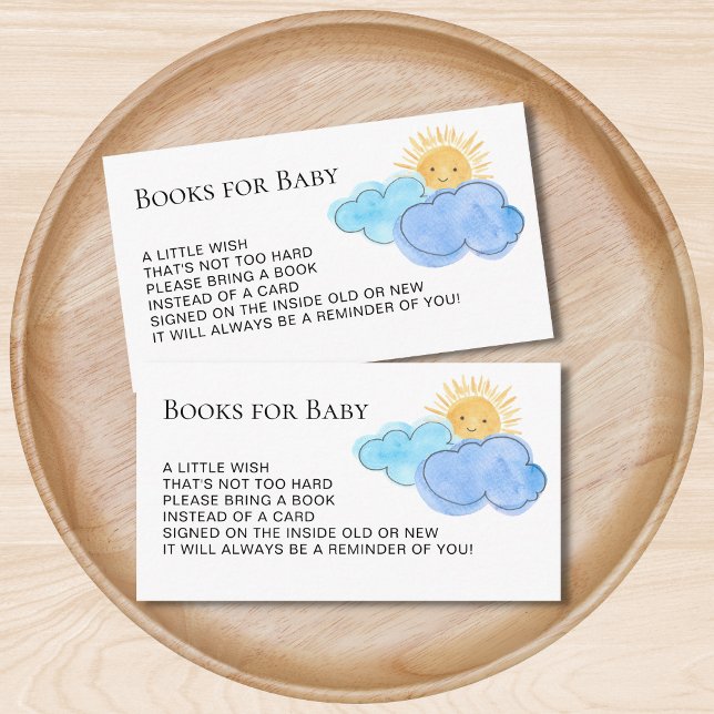 Tarjeta De Recepción Libros Para El Sol Nacido Y Las Nubes Baby Shower (Subido por el creador)