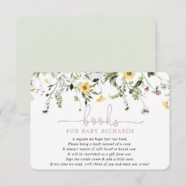 Tarjeta De Recepción Libros para flores silvestres de la primavera amar