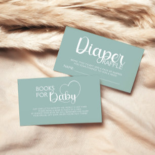 Tarjeta De Recepción Libros Para Guión De Corazón Mínimo Verde Para Beb