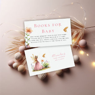 Tarjeta De Recepción Libros para la ducha Chica rosa Princesa de Bebé